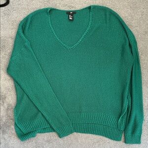 H&M Teal V-Neck Women's Sweater